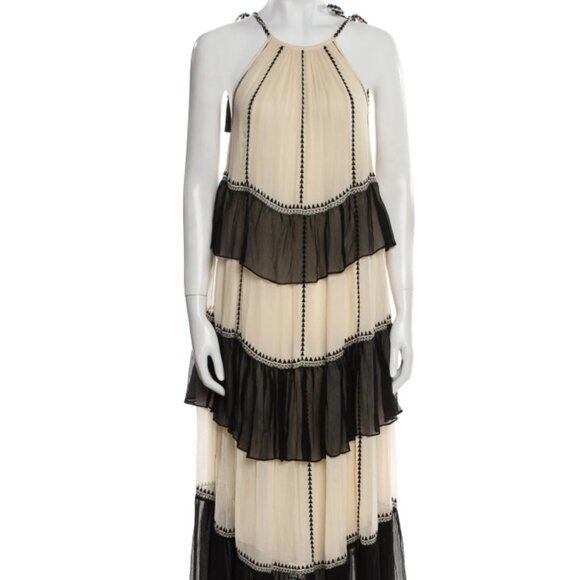 NWOT ULLA JOHNSON Delilah Silk Maxi Dress in Moonflower XS $1190 - Picture 8 of 10